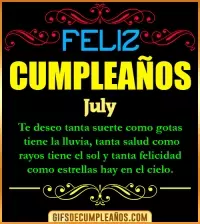 GIF Frases de Cumpleaños July